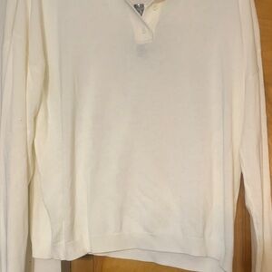 Cream Long-Sleeve Polo Sweater(in spare room)